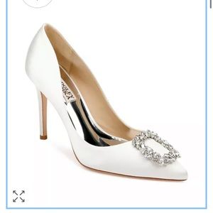 Badgley Mishka Cher Crystal Buckle Pumps